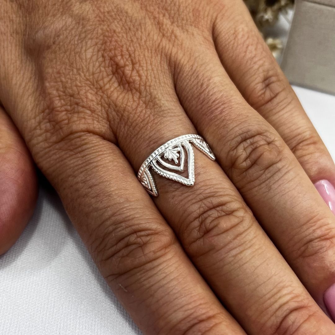 Anel Coroa 3 Pontas Prata 925 - Revenda Sucesso de Vendas