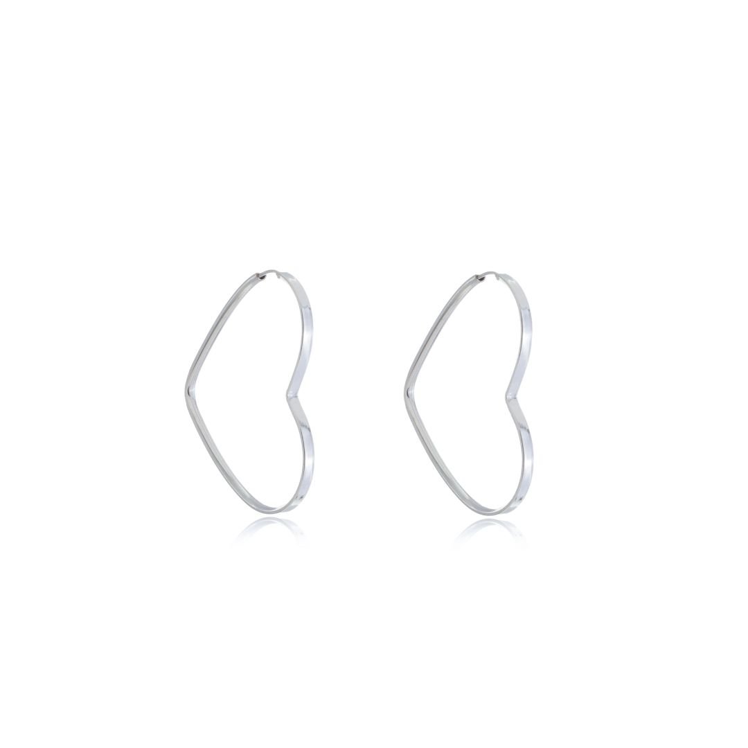 Argola Coração Fio Quadrado Prata 925 13mm | Joia Essencial para Revenda