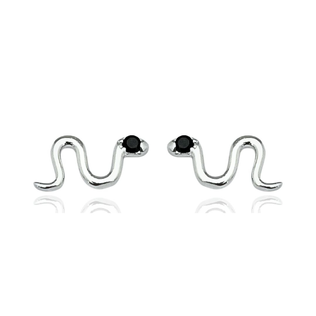 Brinco Cobra Zircônia Black Prata 925 | Tendência e Lucro na Revenda