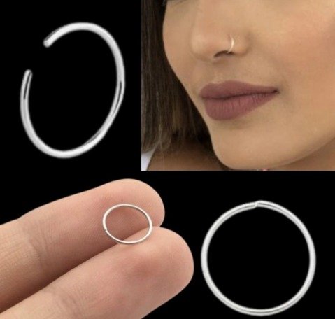 Piercing Argolinha Nariz Prata 925 8mm | Essencial para Revenda