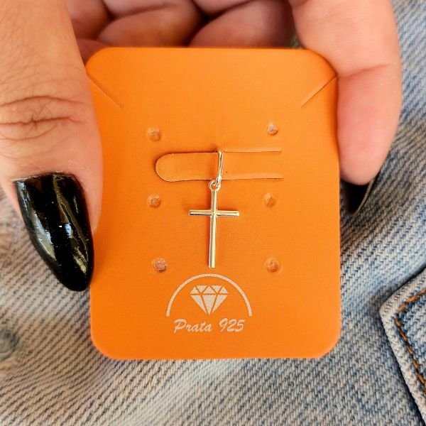 Pingente Cruz Palito 15mm – Prata 925 para Revenda com Lucro Superior a 200%