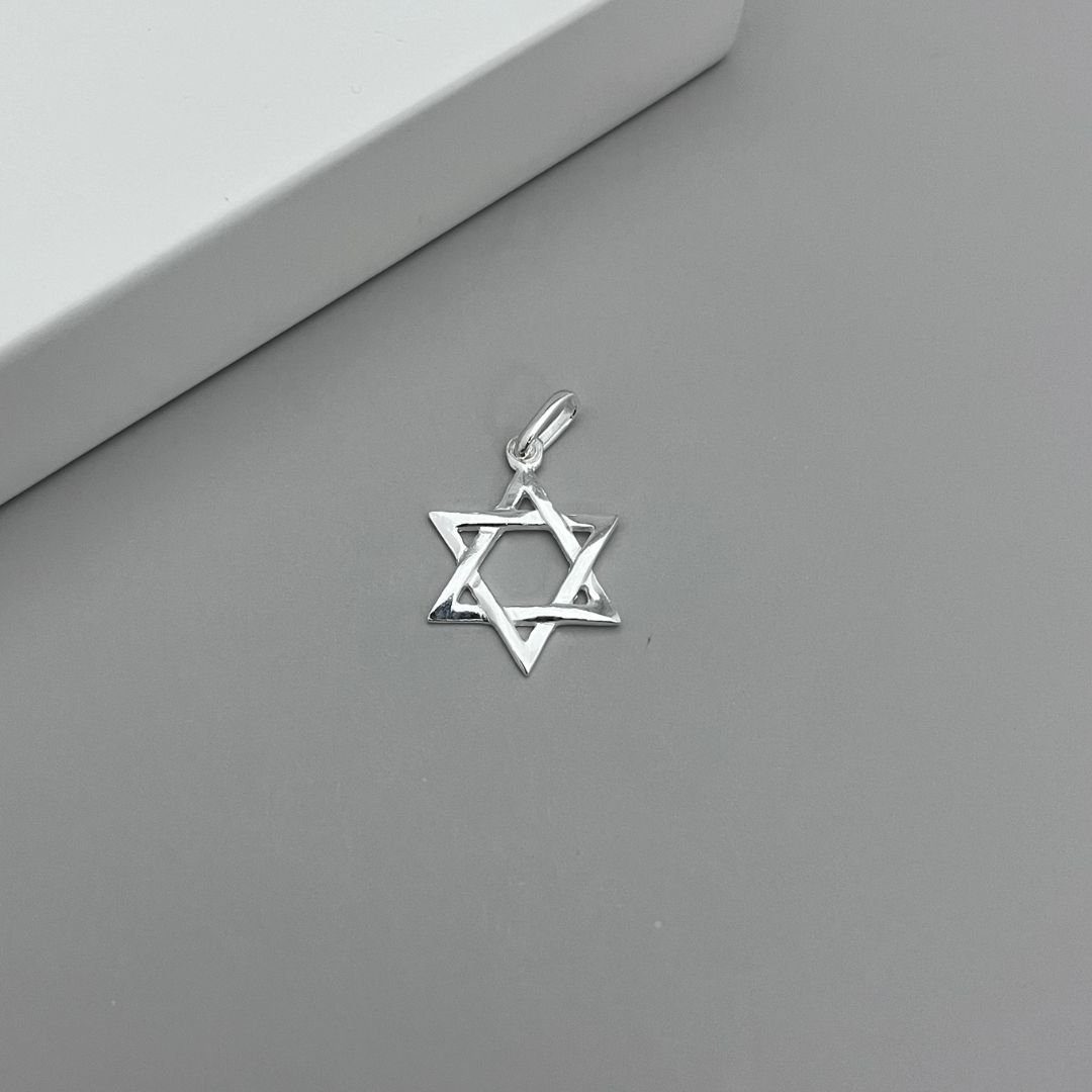 Pingente Estrela de Davi 16mm Prata 925 Atacado