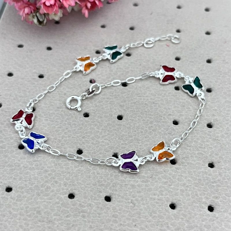 Pulseira Borboleta com Cristais Coloridos em Prata 925: Potencialize Sua Revenda e Lucre Alto
