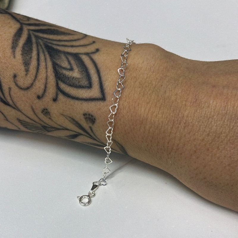 Pulseira Elo Coração 3.5mm 18cm