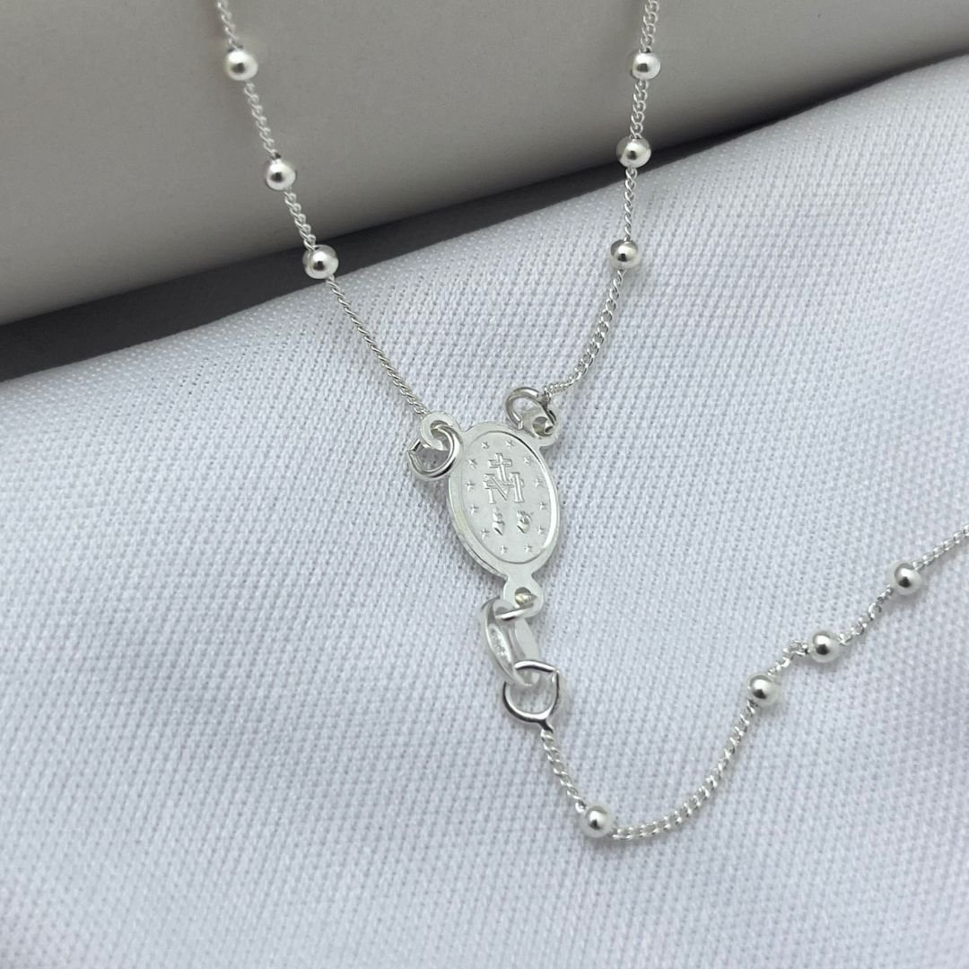 Terço Completo em Prata 925 (Bolinhas 2mm, 60cm): Elegância, Fé e Alto Lucro na Revenda