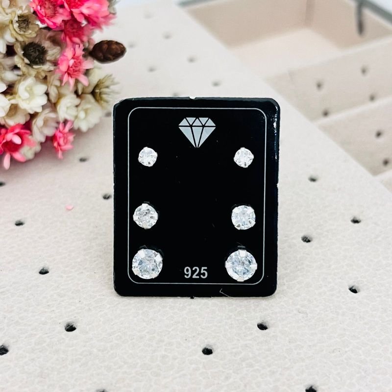 Trio de Brincos Ponto de Luz em Prata 925 (3mm, 4mm e 5mm): Versatilidade e Lucratividade Triplicada